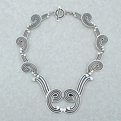 Sterling silver choker, 'Wilderness' - Handcrafted Taxco Silver Statement Necklace