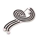 Sterling silver brooch pin, 'Silver Fountain' (large) - Hand Made Modern Sterling Silver Brooch Pin (Large)