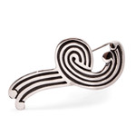 Sterling silver brooch pin, 'Silver Fountain' (large) - Hand Made Modern Sterling Silver Brooch Pin (Large)