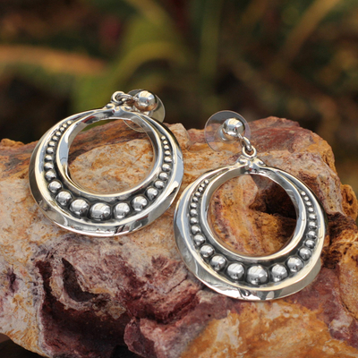 Sterling silver dangle earrings, 'Sierra' - Artisan Crafted Taxco Sterling Earrings