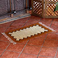 Zapotec wool rug, 'Warm Earth' (2x3.5) - Authentic Zapotec Area Rug Organic Dyes (2x3.5)