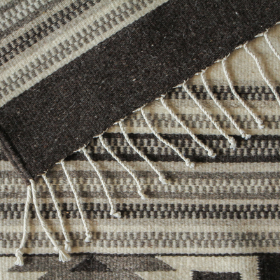 Zapotec wool rug, 'Mythic Sun' (2.5x5) - Diamond Sun Handloomed Zapotec Rug 2.5 X5 Mexico