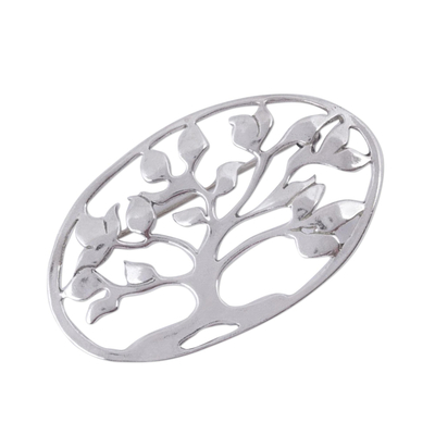 Sterling silver brooch pin, 'Majestic Tree' - Sterling silver brooch pin