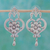 Sterling silver dangle earrings, 'Daisy Hearts' - Hand Crafted Floral Sterling Silver Dangle Earrings thumbail