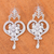 Sterling silver dangle earrings, 'Daisy Hearts' - Hand Crafted Floral Sterling Silver Dangle Earrings (image 2b) thumbail