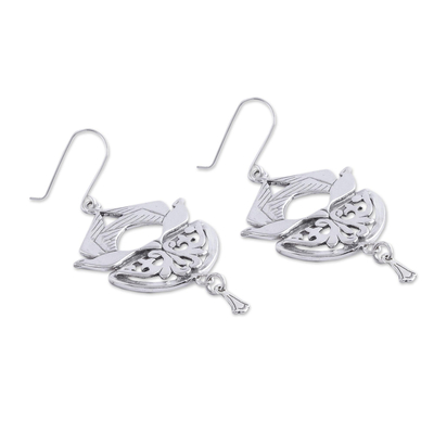 Sterling silver dangle earrings, 'Songbirds' - Sterling silver dangle earrings