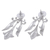 Sterling silver dangle earrings, 'Silver Tulips' - Floral Sterling Silver Dangle Earrings (image 2d) thumbail