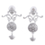 Sterling silver dangle earrings, 'Hearts and Flowers' - Romantic Sterling Silver Dangle Earrings (image 2a) thumbail
