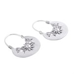 Sterling silver hoop earrings, 'Sun Renaissance' - Handcrafted Sterling Silver Hoop Earrings from Mexico