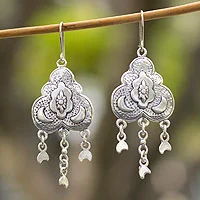 Featured review for Sterling silver chandelier earrings, Many Moons