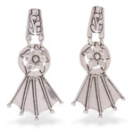 Sterling silver flower earrings, 'Floral Fan' - Vintage Look Sterling Silver Flower Earrings