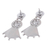 Sterling silver flower earrings, 'Floral Fan' - Vintage Look Sterling Silver Flower Earrings