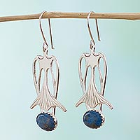 Sodalite drop earrings, 'Blue Bell'