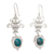Turquoise dangle earrings, 'Union' - Fair Trade Sterling Silver Turquoise Earrings (image 2a) thumbail