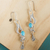 Turquoise dangle earrings, 'Daydream' - Fair Trade Floral Earrings of Silver with Natural Turquoise (image 2b) thumbail