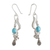 Turquoise dangle earrings, 'Daydream' - Fair Trade Floral Earrings of Silver with Natural Turquoise (image 2d) thumbail