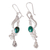 Turquoise dangle earrings, 'Daydream' - Fair Trade Floral Earrings of Silver with Natural Turquoise (image 2e) thumbail