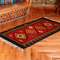 Zapotec wool rug, Paths of Life (3x5)
