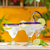Margarita glasses, 'Happy Hour' (set of 4) - Margaritas Handblown Glass Blue Cocktail Drinkware Set of 4
