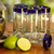 Blown glass tequila glasses, 'Cobalt Classics' (set of 6) - Handblown Recycled Glass Blue Rim Shot Glasses (set of 6) thumbail
