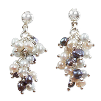 Pearl cluster earrings - Nautical Melody | NOVICA