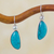 Cultured pearl and turquoise dangle earrings, 'Blue Sky Dreams' - Natural Turquoise and Pearl Mexican Earrings thumbail