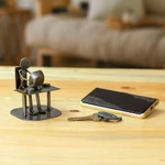 Iron statuette, 'Rustic Computer Tech' - Recycled Metal Electronics Technician Sculpture