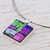 Dichroic glass jewelry set, 'Jigsaw' - Modern jewellery Set Featuring Dichroic Glass and Stainless  (image 2c) thumbail