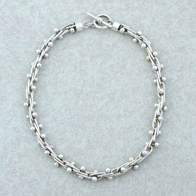 Sterling silver choker, 'Charisma' - Unique Mexican Taxco Silver Choker Necklace