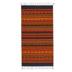 Zapotec wool rug, 'Waves of Dawn' (2.5x5) - Multicolored Zapotec Wool Rug