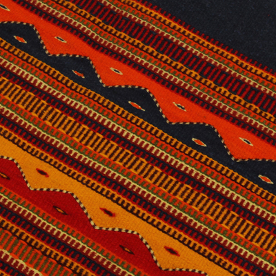 Zapotec wool rug, 'Waves of Dawn' (2.5x5) - Multicolored Zapotec Wool Rug