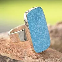 Turquoise wrap ring, 'Caribbean Mosaic'