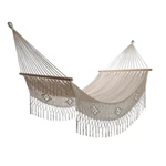 Cotton hammock, 'Maya Daydream' (single) - Natural Cotton Hammock Single Size Handmade in Mexico