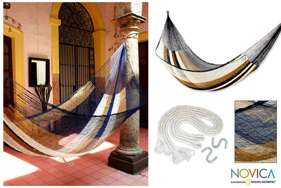 Hamaca, (individual) - Hamaca mexicana de fácil viaje hecha a mano estilo cuerda maya