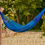 Hammock, 'Cool Lagoon' (single) - Striped Mayan Hammock (Single)