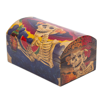 Decoupage chest, 'Catrina My Love' - Day of the Dead Decorative Wood Box