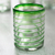 Tumblers, 'Emerald Spiral' (set of 6) - Handcrafted Handblown Glass Recycled Striped Juice Drinkware (image 2b) thumbail