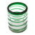 Tumblers, 'Emerald Spiral' (set of 6) - Handcrafted Handblown Glass Recycled Striped Juice Drinkware (image 2d) thumbail