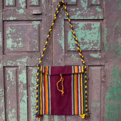 Wool shoulder bag, Zapotec Fiesta