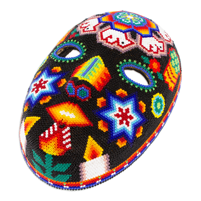 Perlenmaske - Handgefertigte traditionelle Huichol-Maske aus Perlen