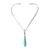 Pearl and turquoise choker, 'Wishes' - Sterling Silver and Natural Turquoise Necklace (image 2a) thumbail