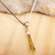 Pearl and amber choker, 'Wishes' - Women's Gold Accent Sterling Silver and Amber Necklace thumbail