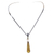 Halsband aus Perlen und Bernstein - Damenhalskette aus Sterlingsilber mit Goldakzent und Bernstein