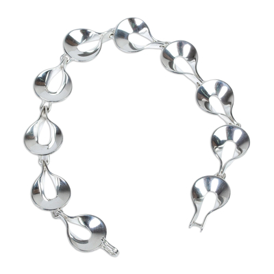 Artisan Crafted Women's Sterling Silver Link Bracelet - Shining ...