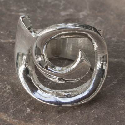 Sterling silver ring, 'Soul's Inception' - Collectible Taxco Silver Band Ring