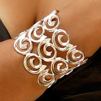Bracelet, 'Soul's Source' - Mexican Taxco Sterling Silver Cuff Bracelet