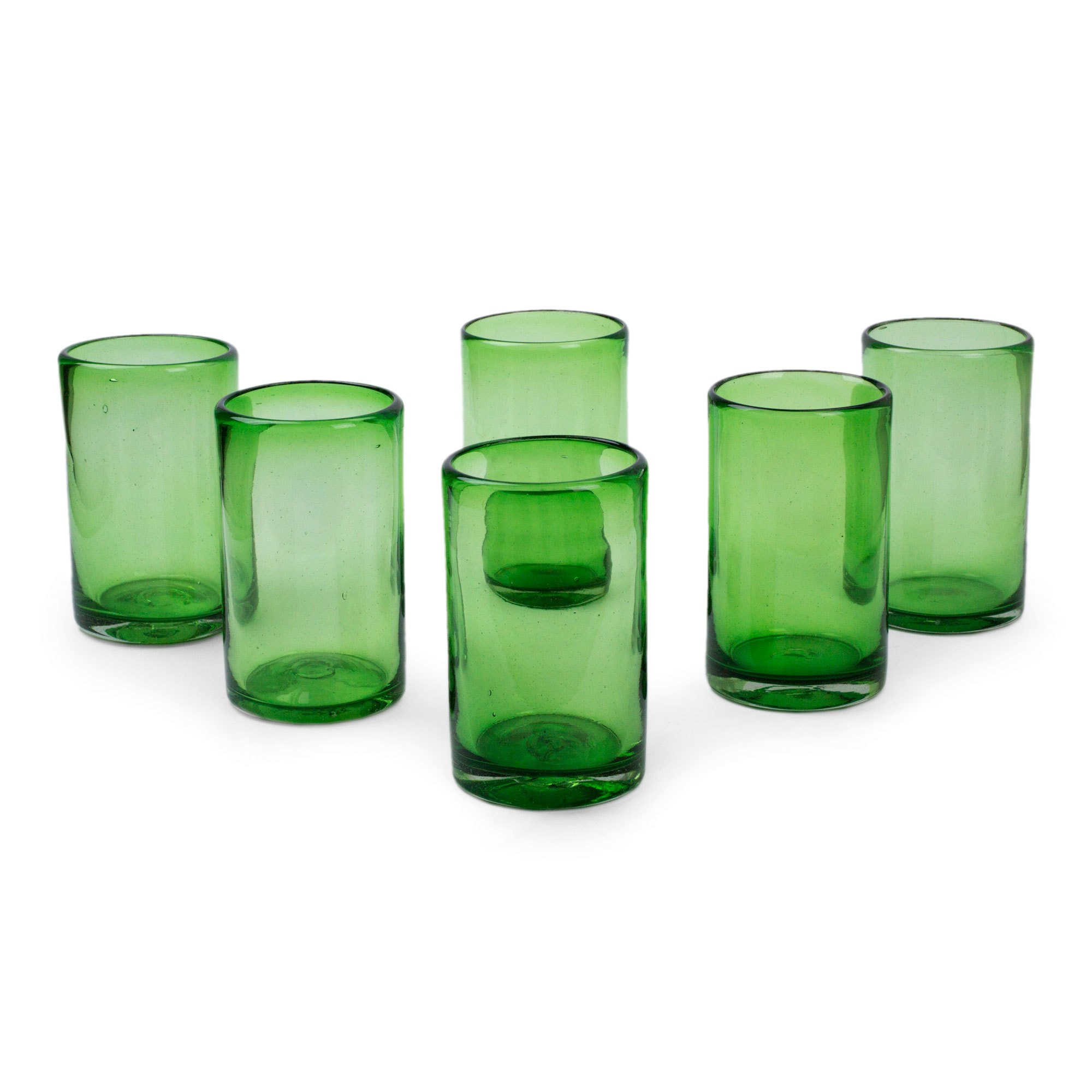 Artisan Crafted Handblown Glass Recycled Cocktail Drinkware Emerald