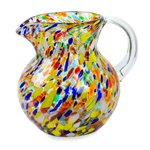Handblown glass pitcher, 'Confetti Festival' - Hand Blown Glass Pitcher 71 Oz Multicolor Mexican Art