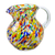 Blown glass pitcher, 'Confetti' - Hand Blown Glass Pitcher 71 Oz Multicolor Mexican Art