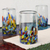 Blown glass tumblers, 'Confetti Festival' (set of 6) - Handblown Recycled Glass Tumbler Drinkware (Set of 6)